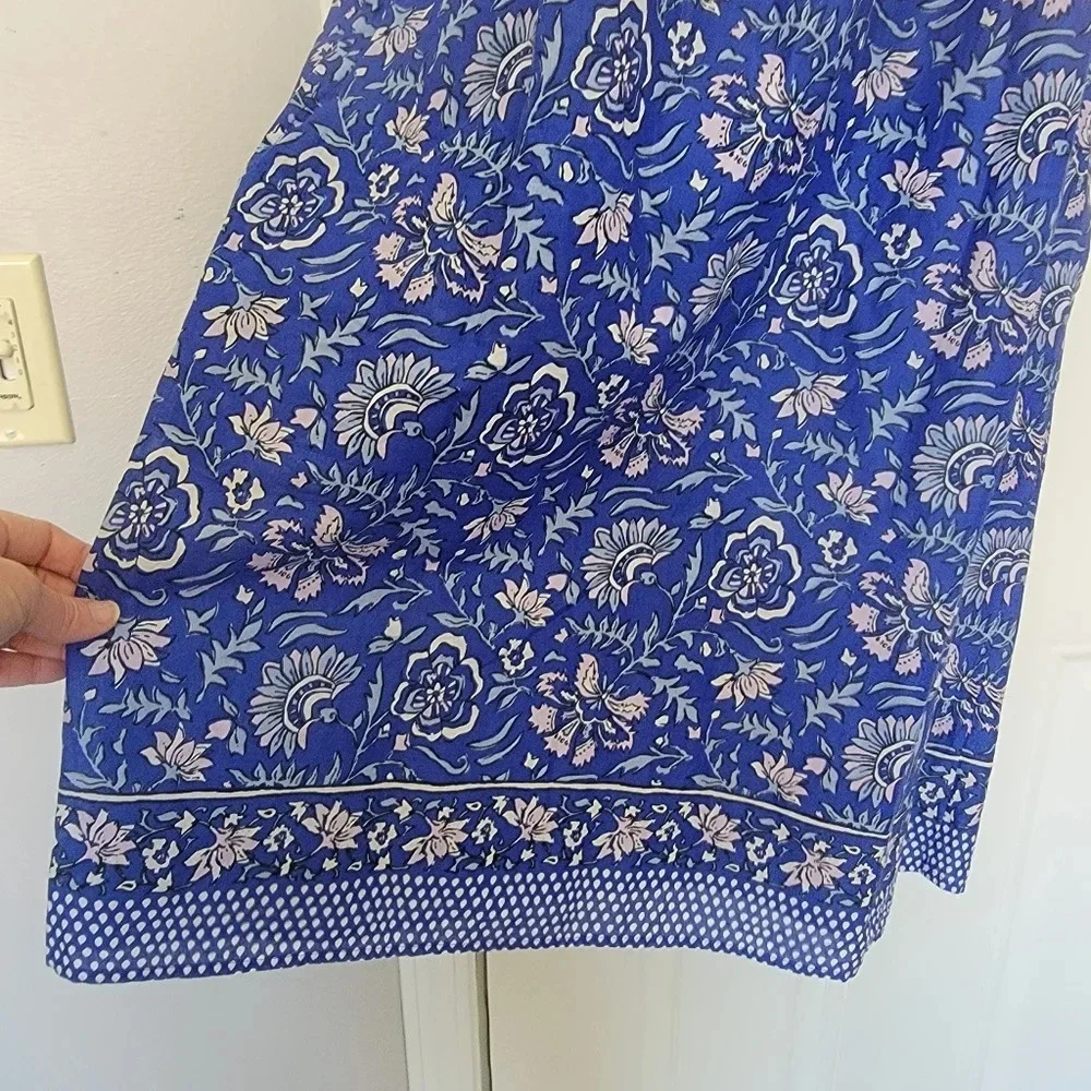 NWT Vineyard Vines Girls Flutter Sleeve Dress Blue With Pink Lt Blue Floral XL